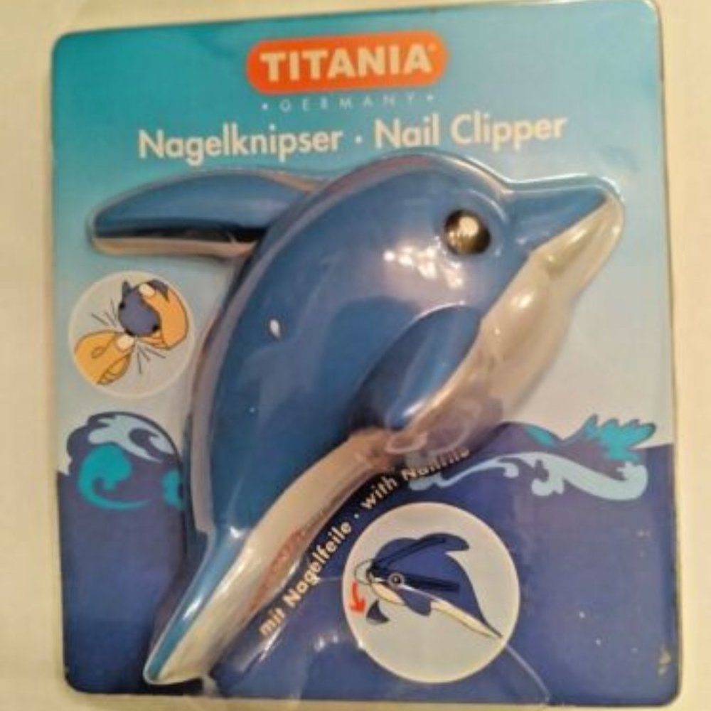 Titania Dolphin Kids Nail Clippers With Nail File- Nagelknipser- New in Package
